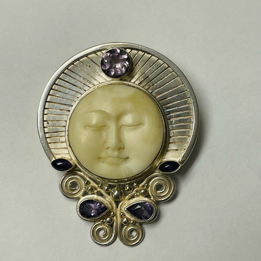 Sajen Sterling Silver Moon Goddess Pin Pendant